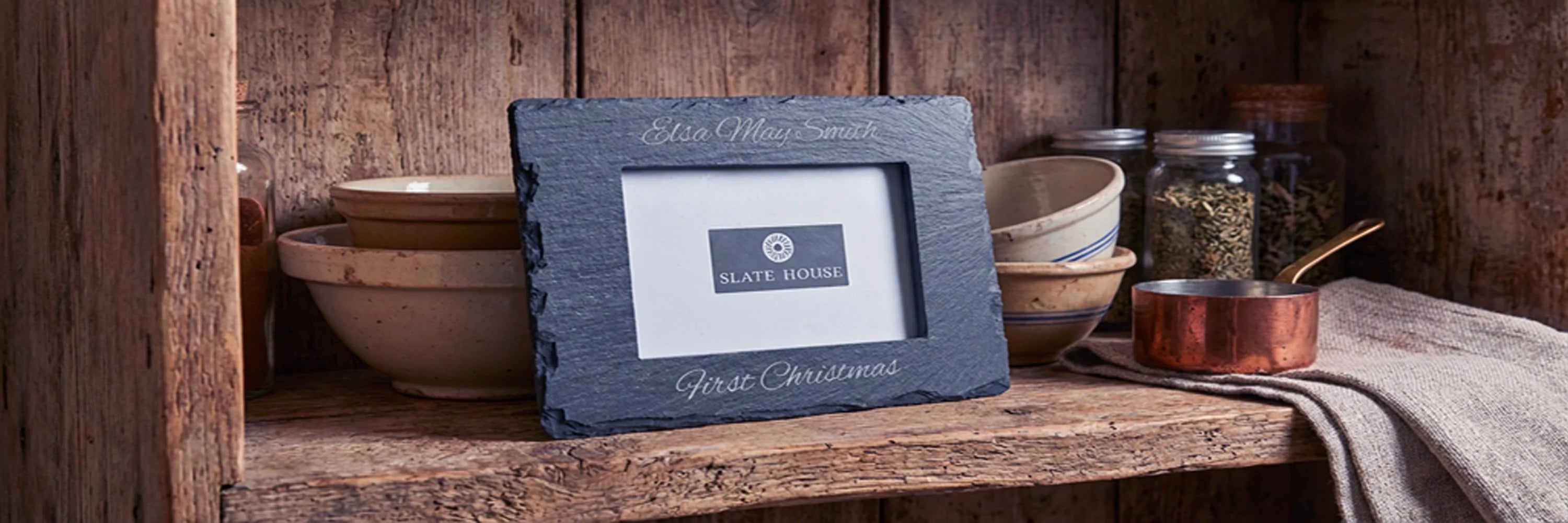 Slate Single Frames with personalised wording on it