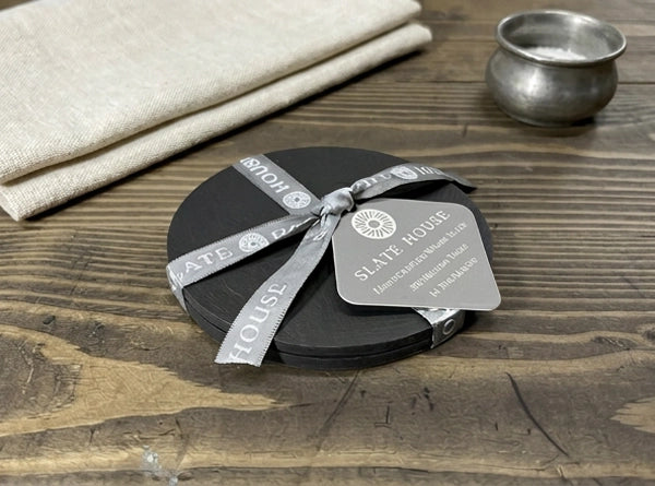 2 x 110mm Round Welsh Slate Coasters