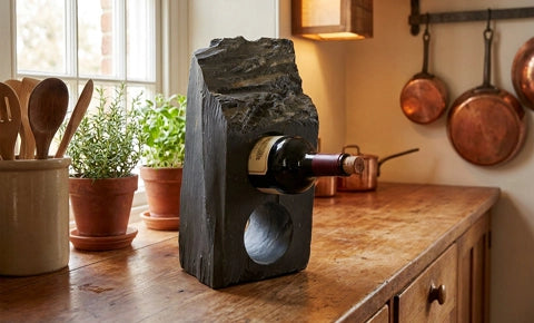 2 Hole Welsh Slate Wine Rack