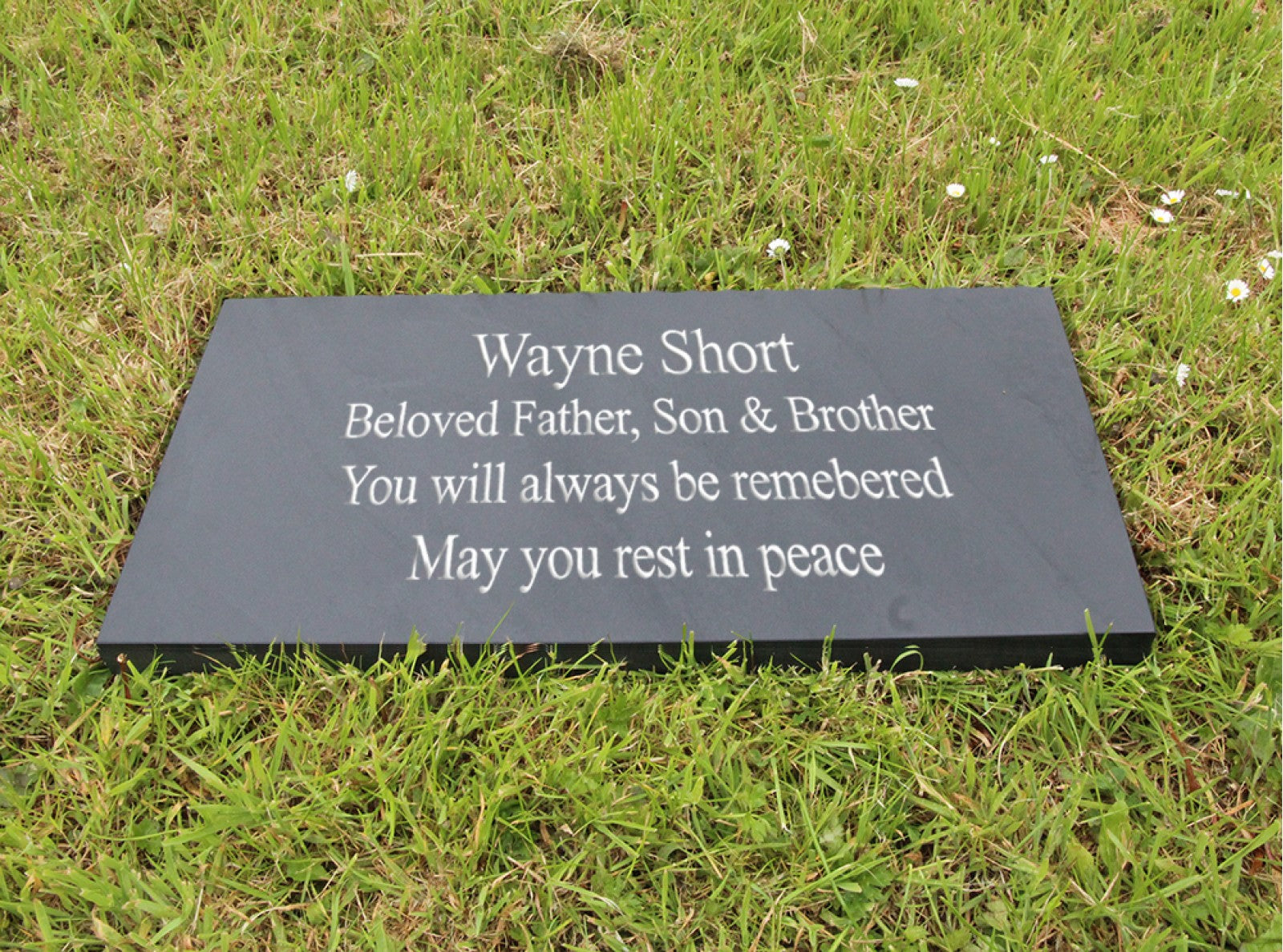 Large Welsh slate flat memorial 300mm x 600mm x 30mm thick