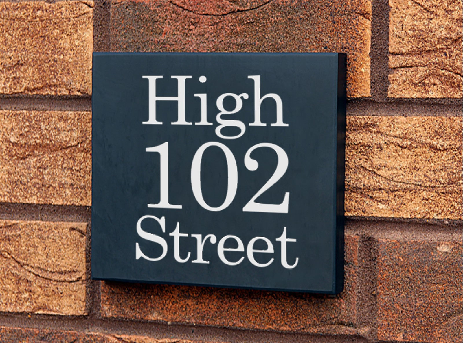 Welsh slate deep engraved polished house sign 300mm x 300mm