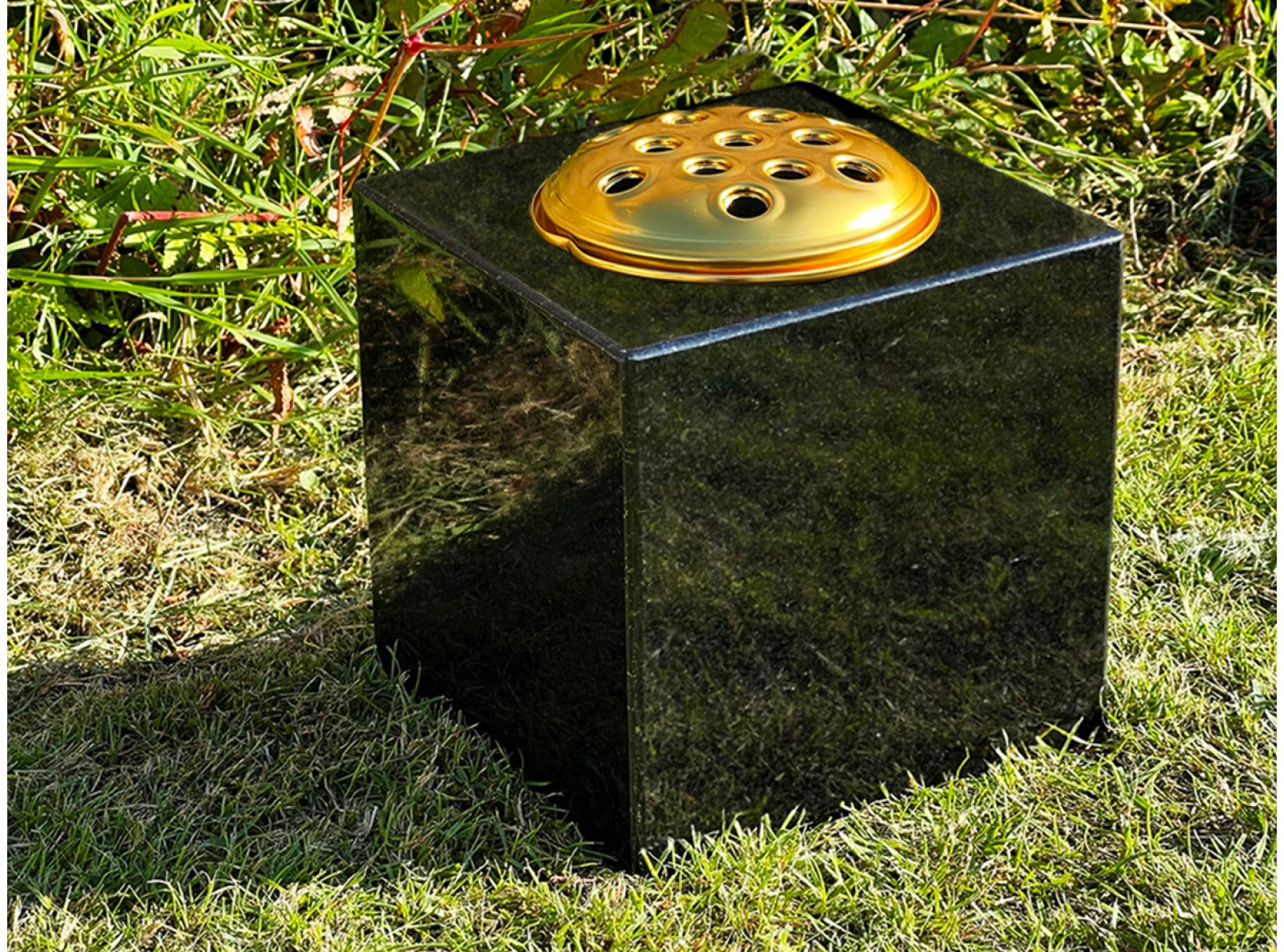 Large Granite Grave Vase | 175 X 175 X 175mm