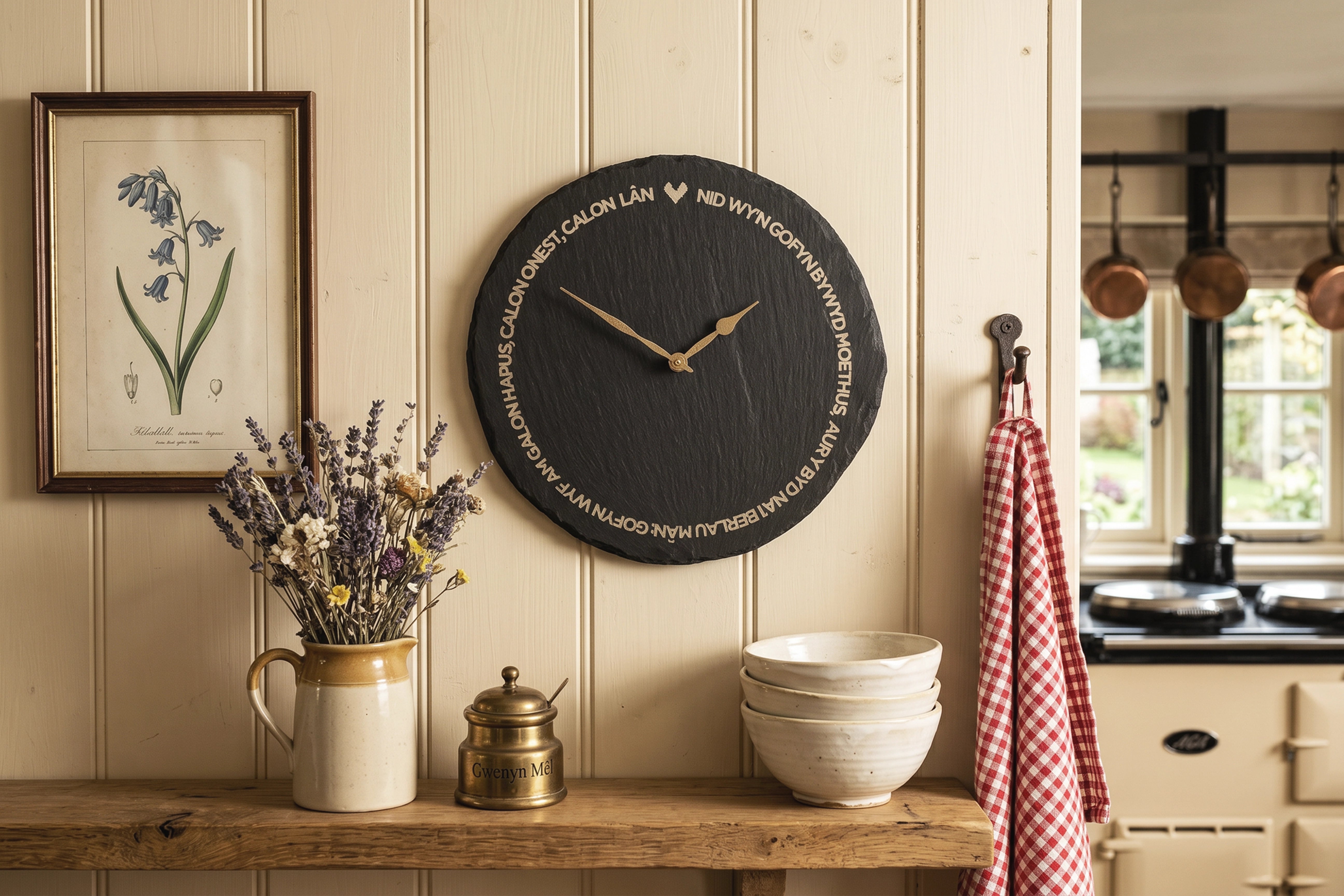 Welsh Slate Wall Clock | Calon Lan