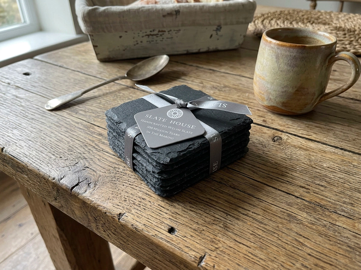 6 Piece Welsh slate coaster set