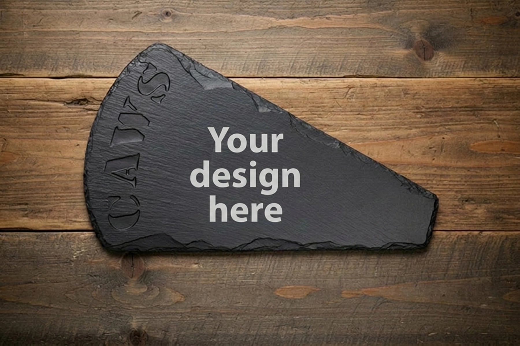 Personalised Welsh slate Wedge Cheeseboard - 'Caws'
