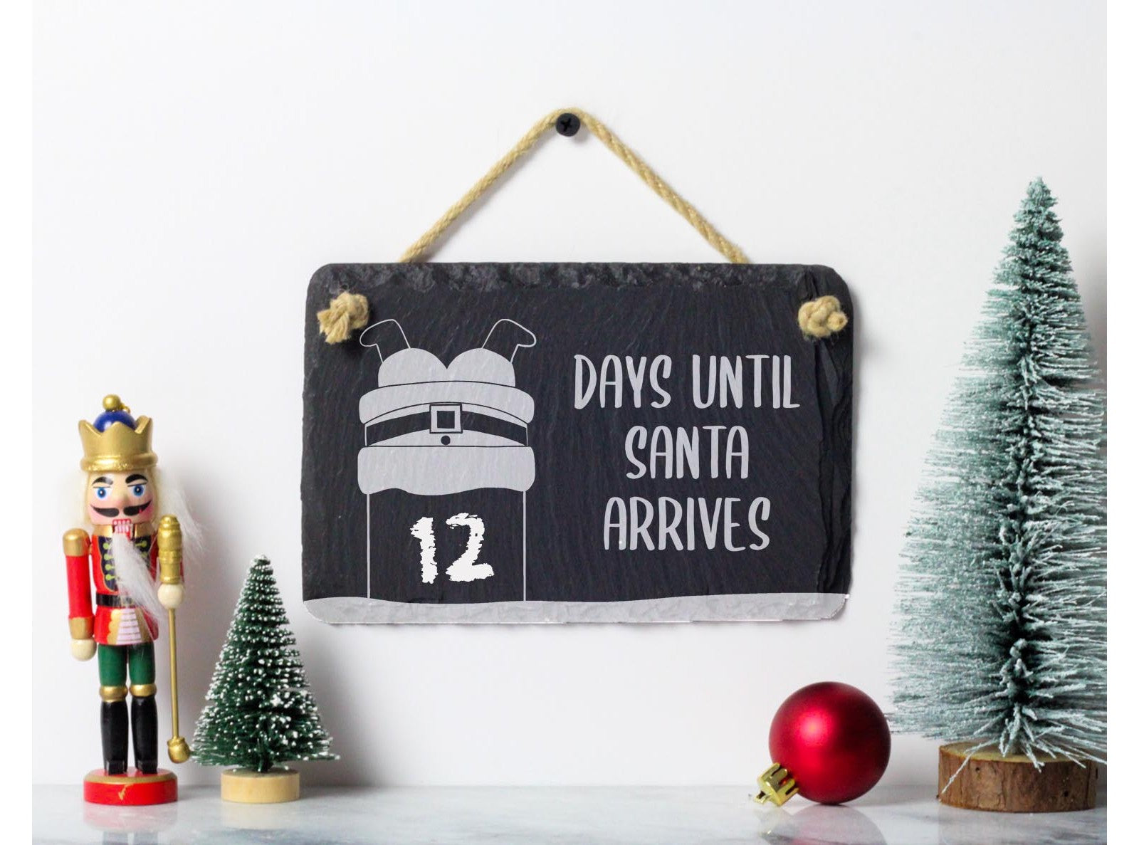 Welsh slate hanging countdown to christmas sign