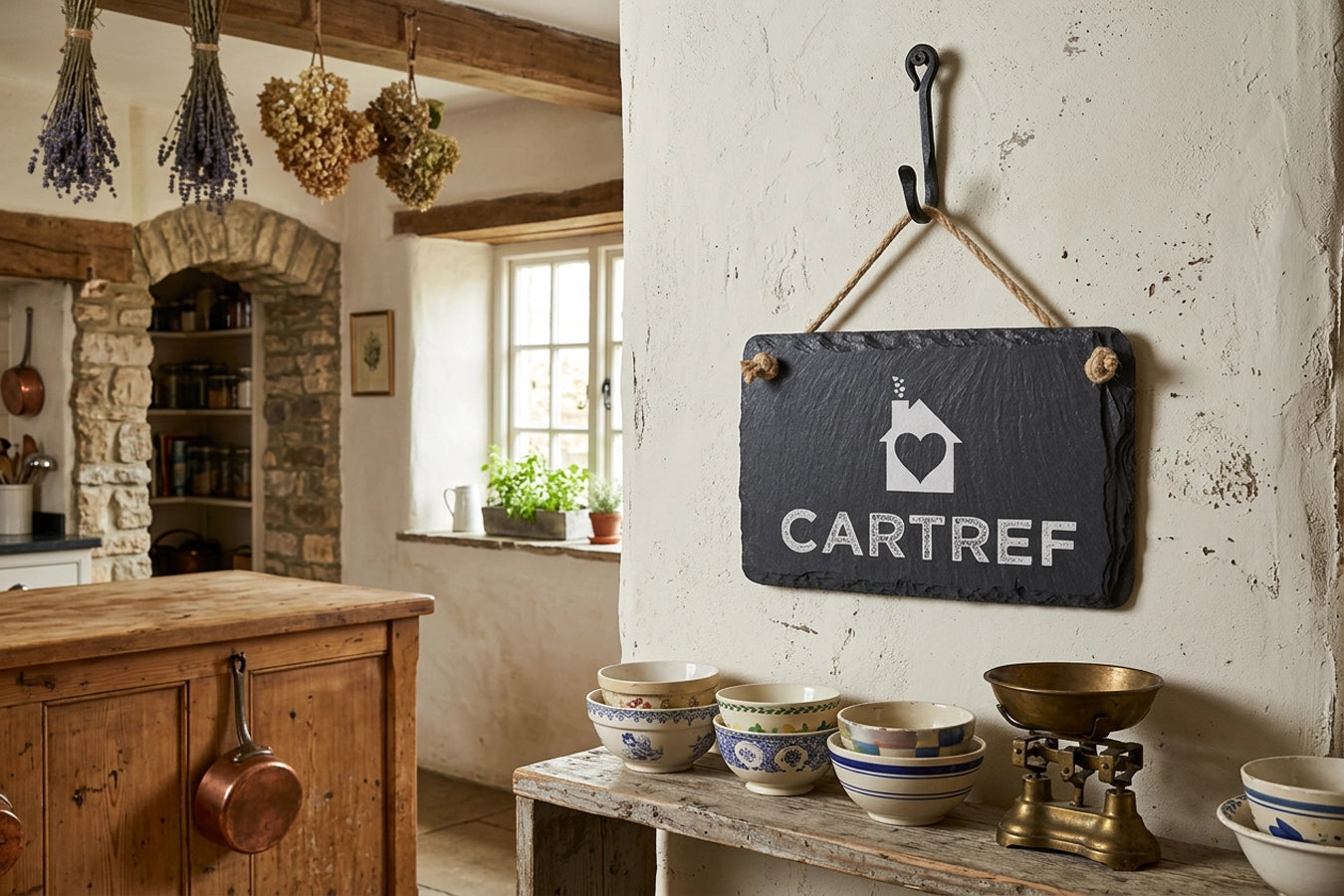 Cartref Home Welsh Slate Sign