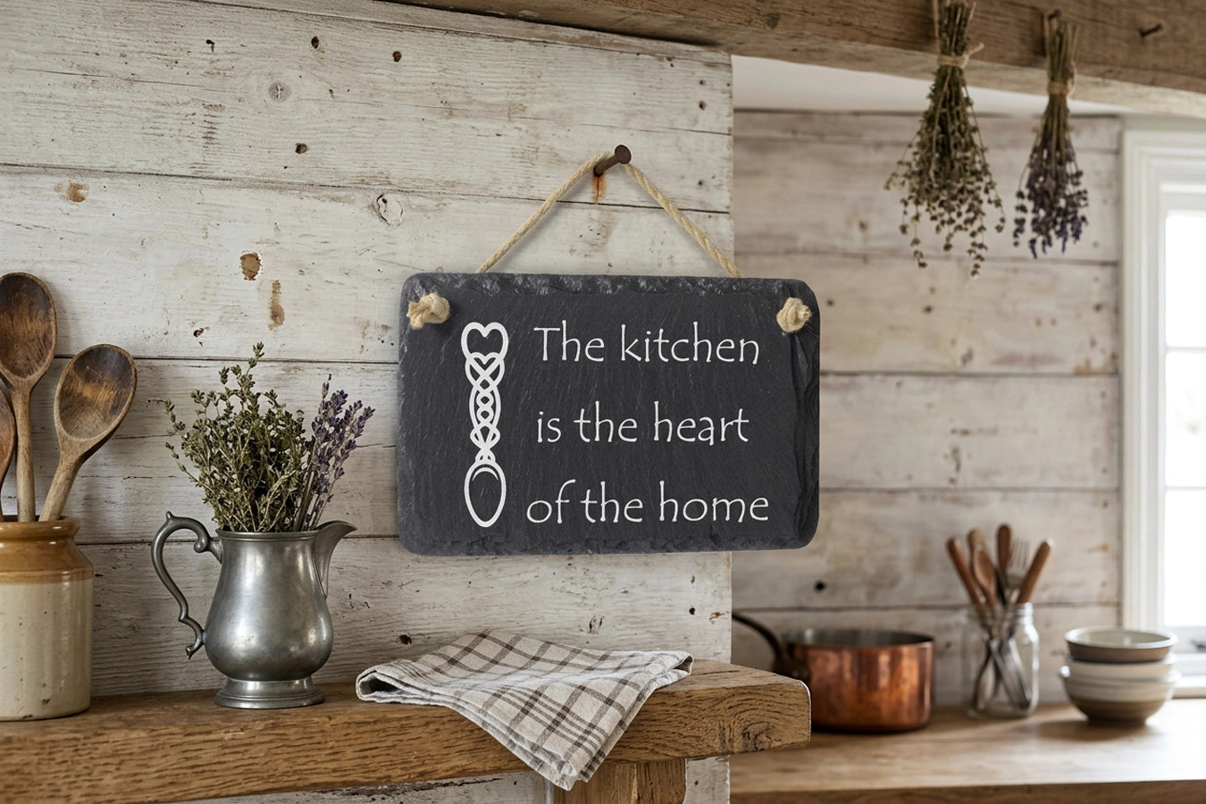 The Kitchen Is The Heart Of The Home Slate Sign