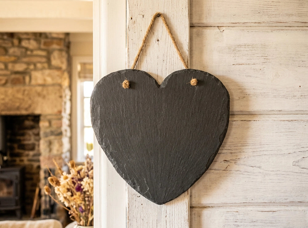 Welsh Slate Memo Board - Heart