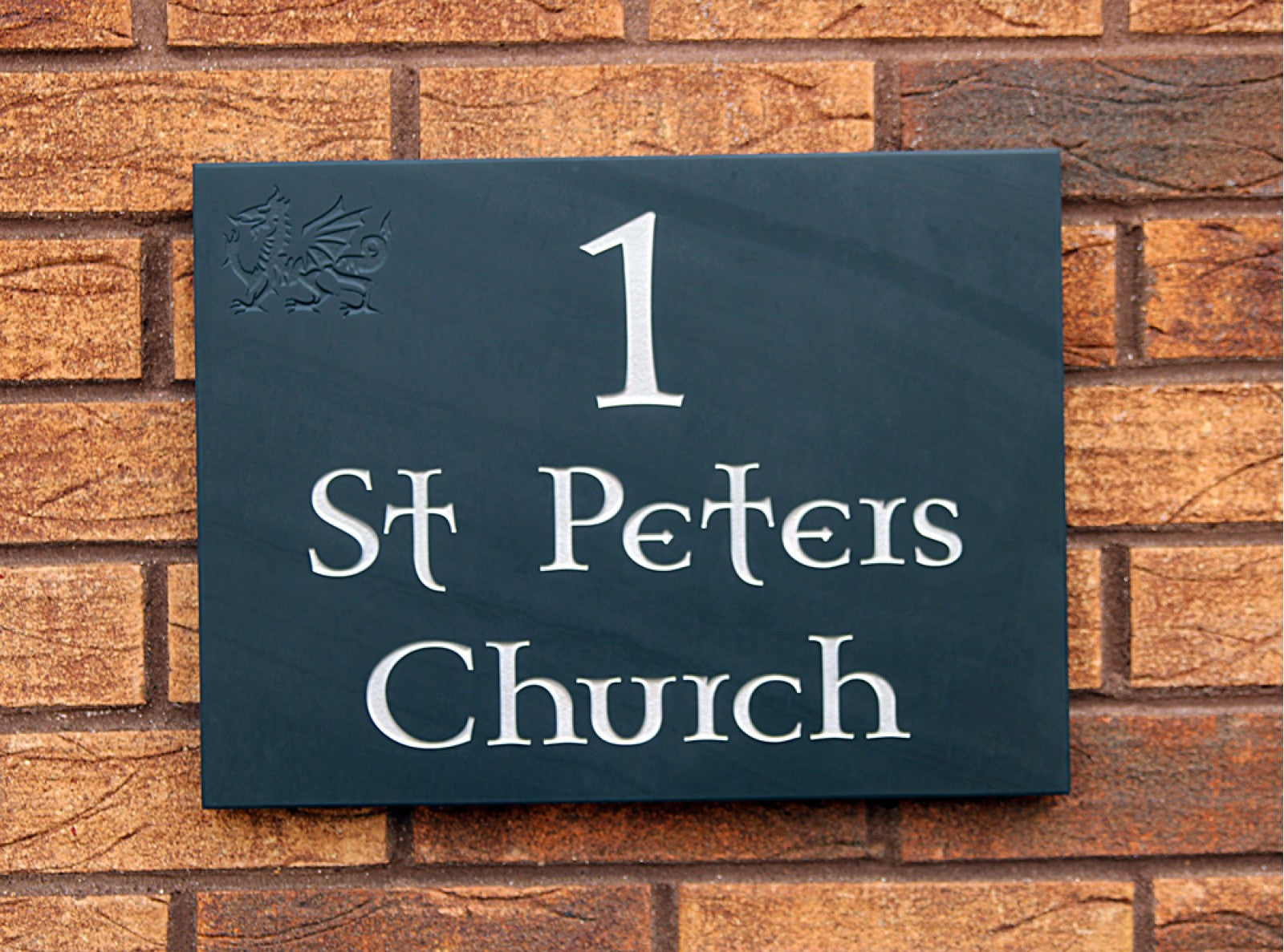 Welsh slate deep engraved polished house sign 300mm x 400mm