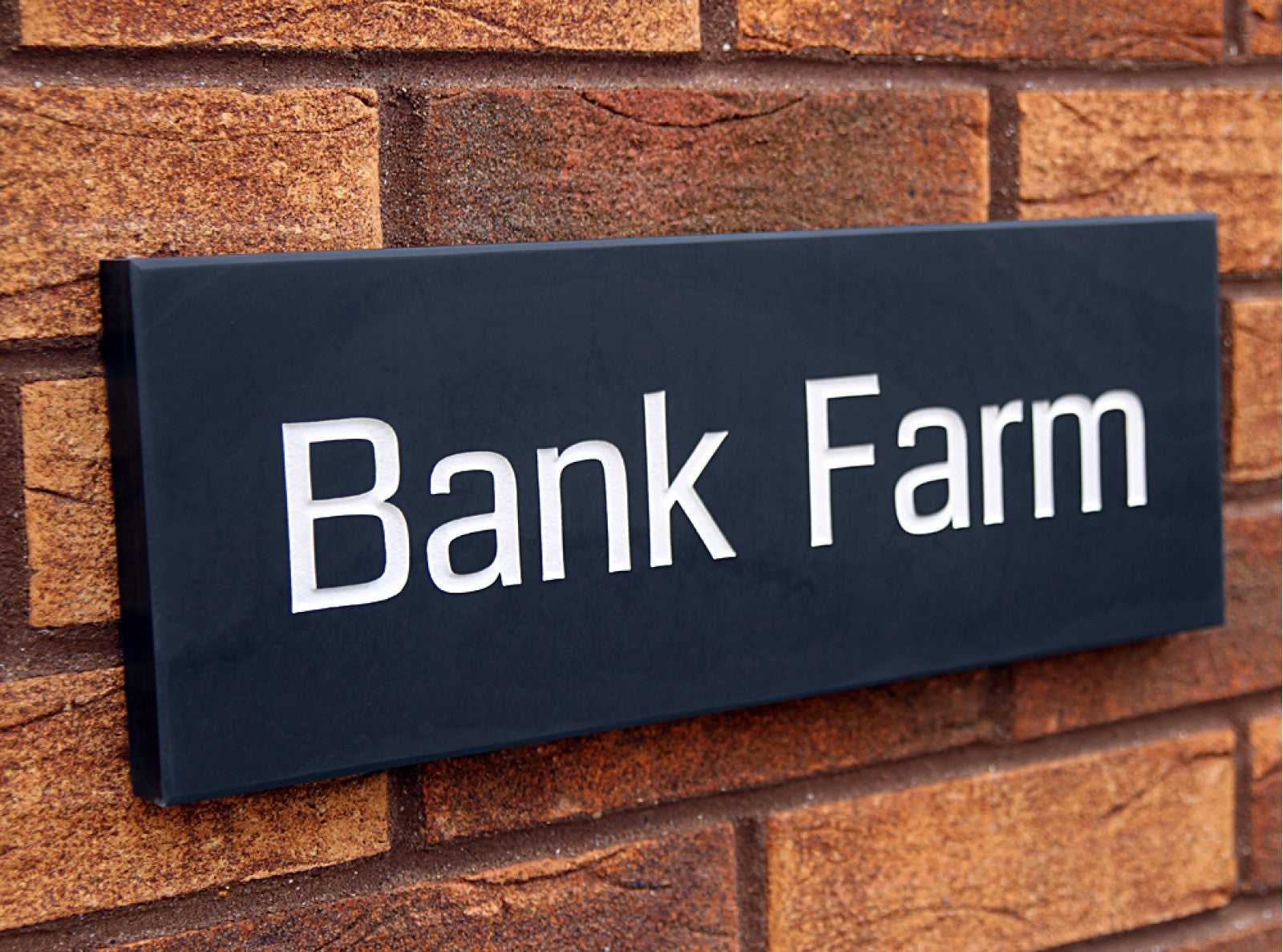 Welsh slate deep engraved polished house sign 100mm x 400mm