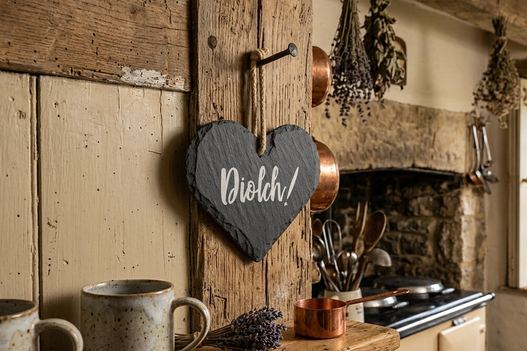 Diolch Welsh Slate Heart