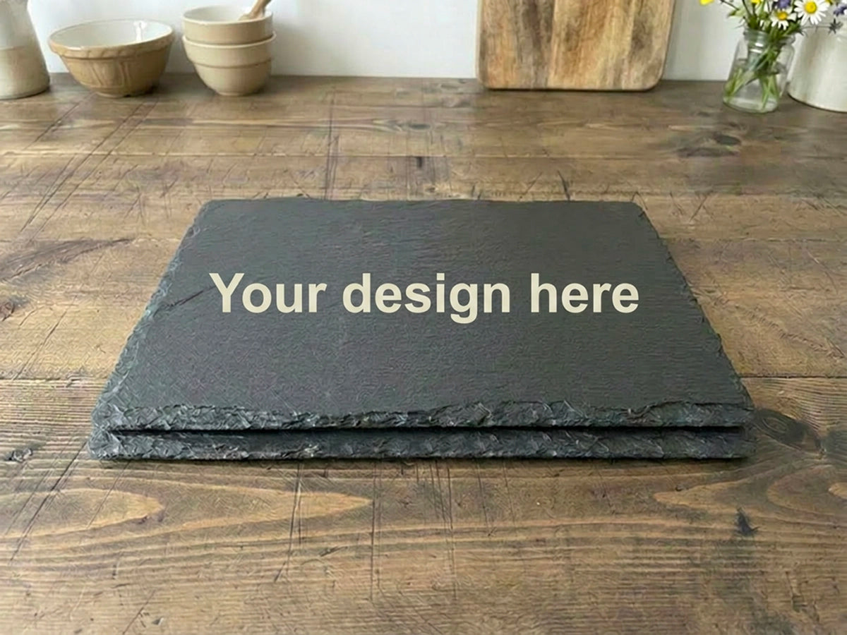 Personalised Square Welsh slate Placemat - Set of 2