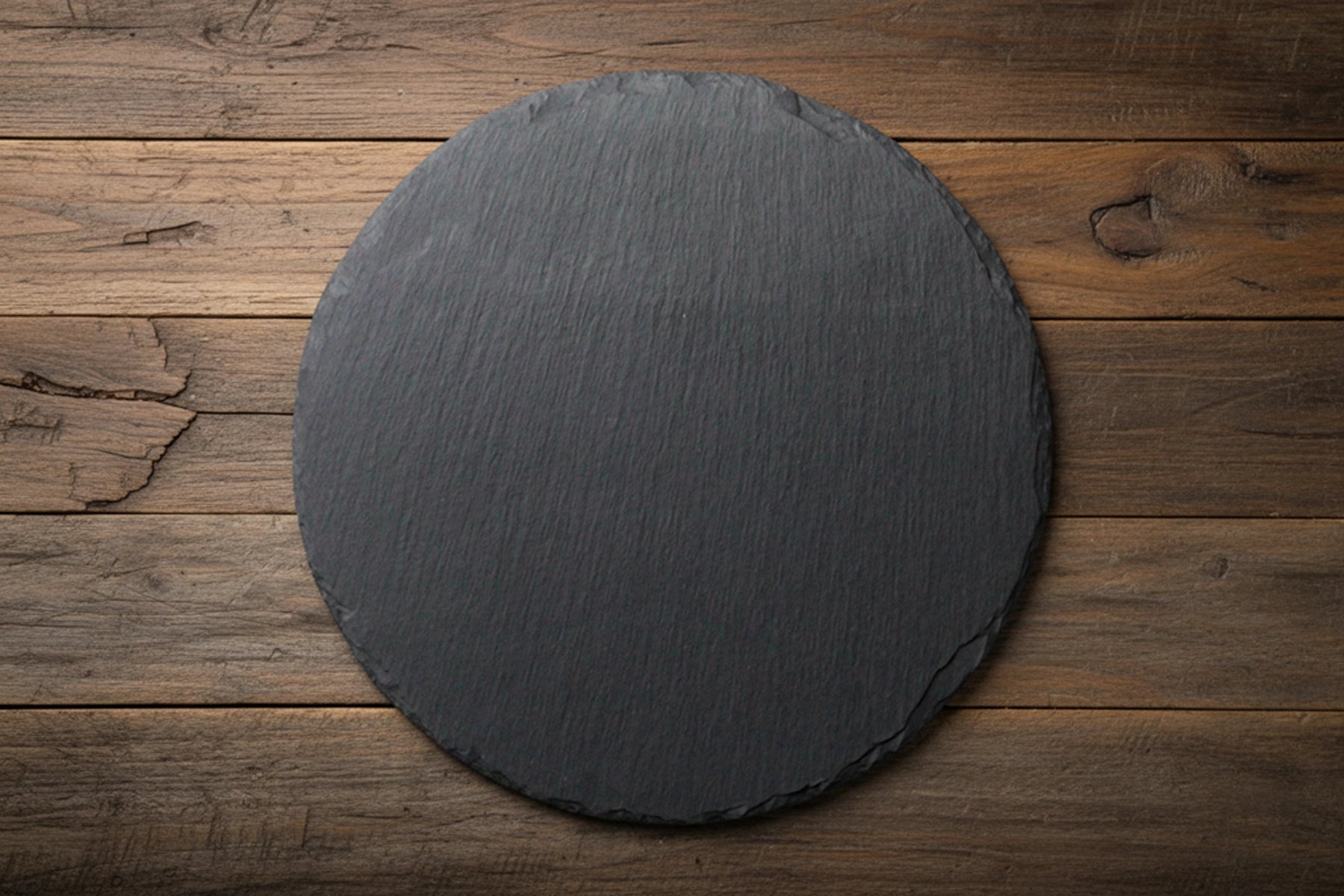 Round plain Welsh slate cheese board