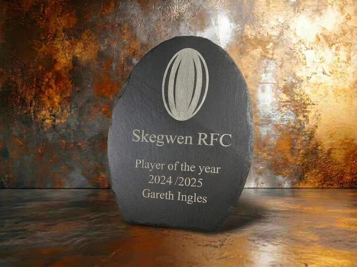 Welsh Slate Rugby trophy Large