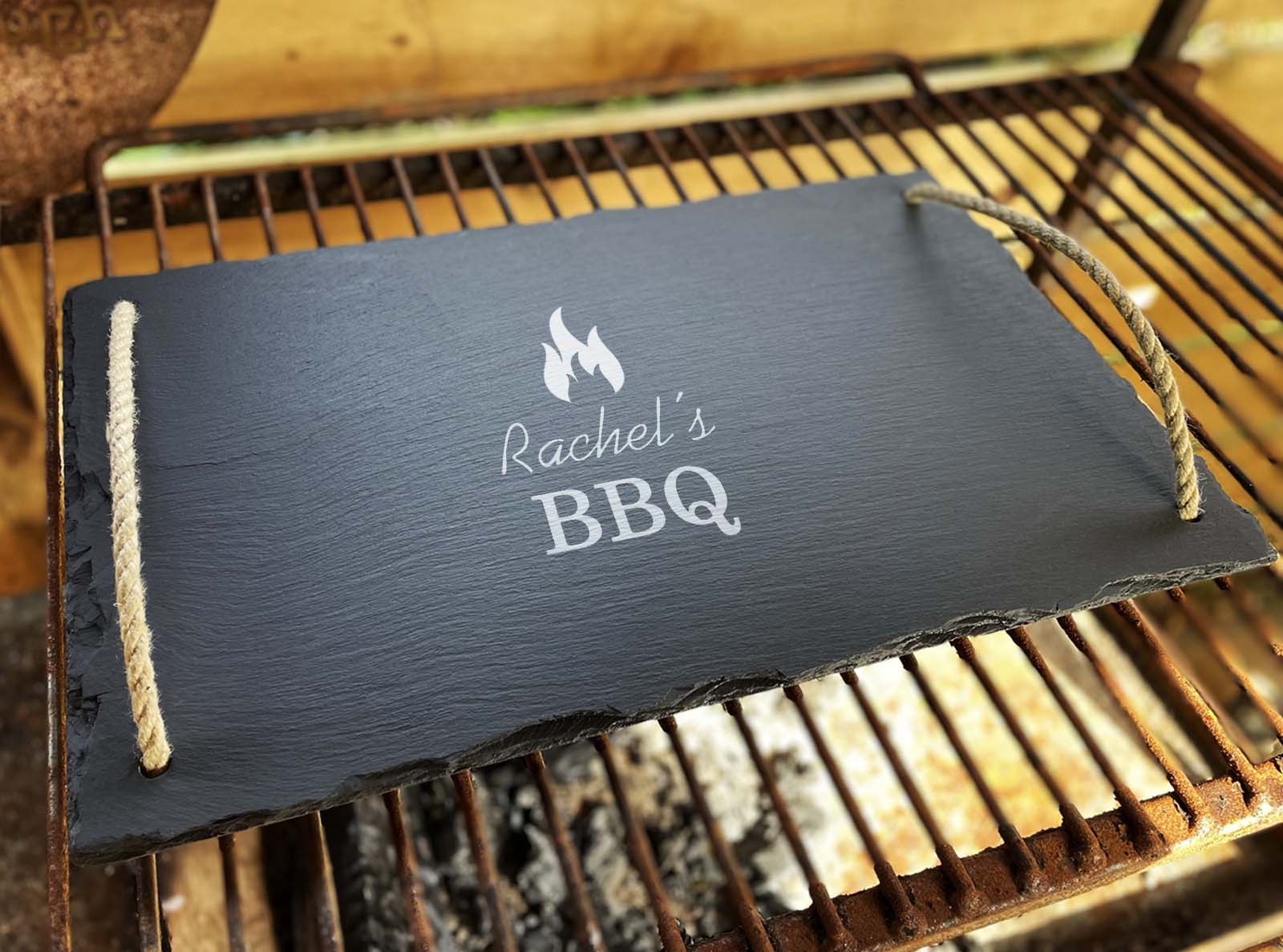 BBQ platter made with hand cut Welsh slate optional personalised design