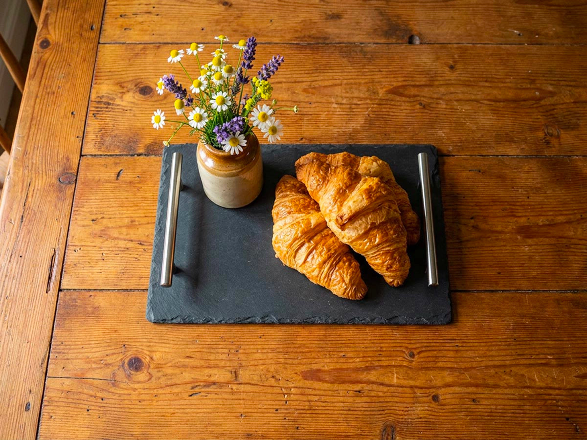Small Welsh Slate Tray - With Chrome Handles