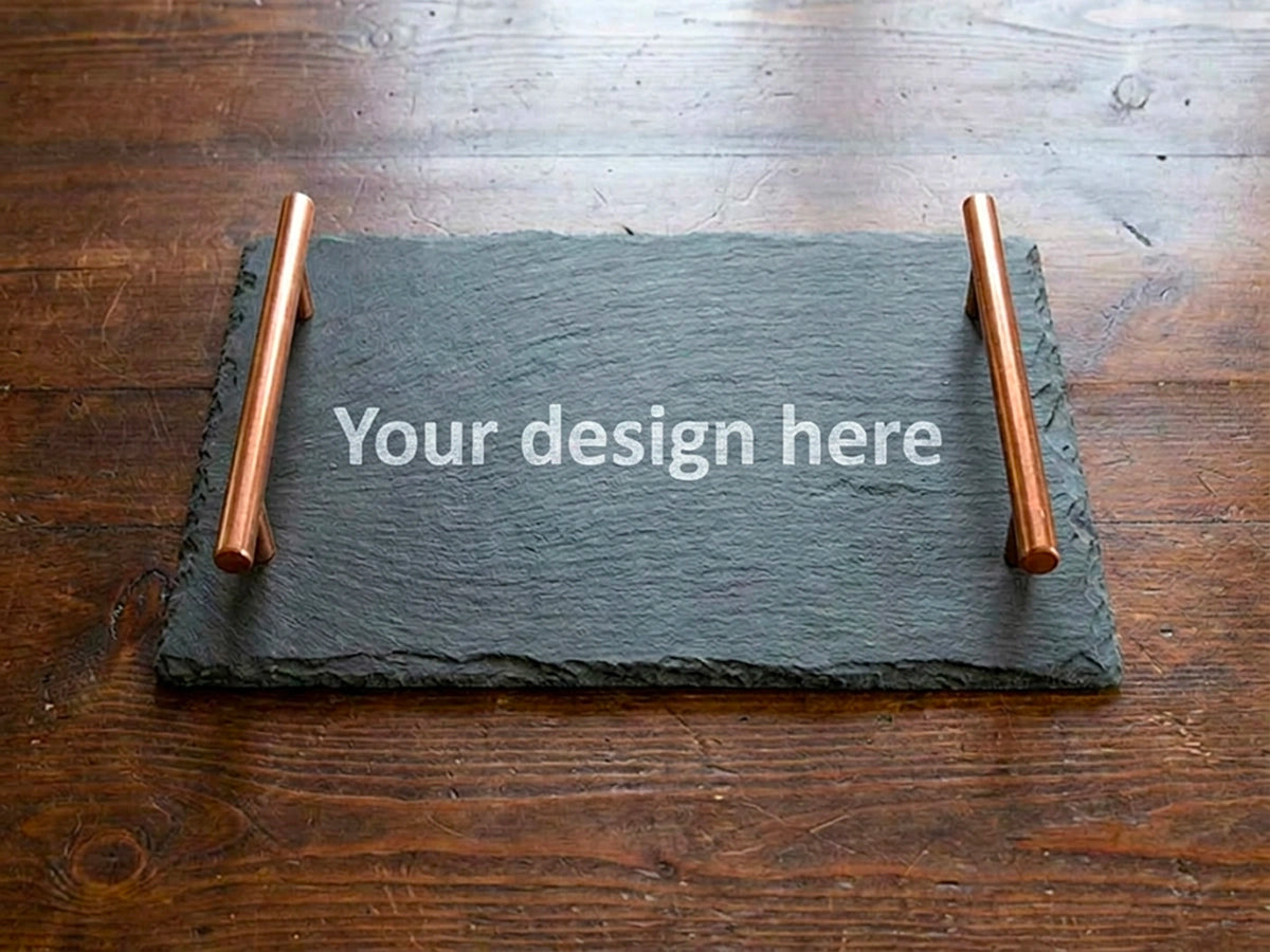 Personalised Welsh Slate Tray - Small Copper