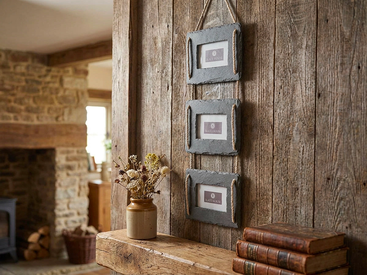 Welsh Slate Hanging Picture Frame Triple
