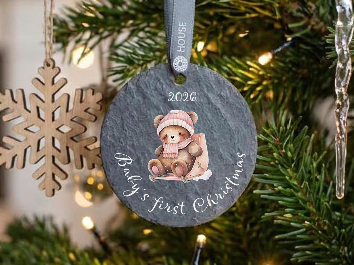Baby's First Christmas Decoration Pink