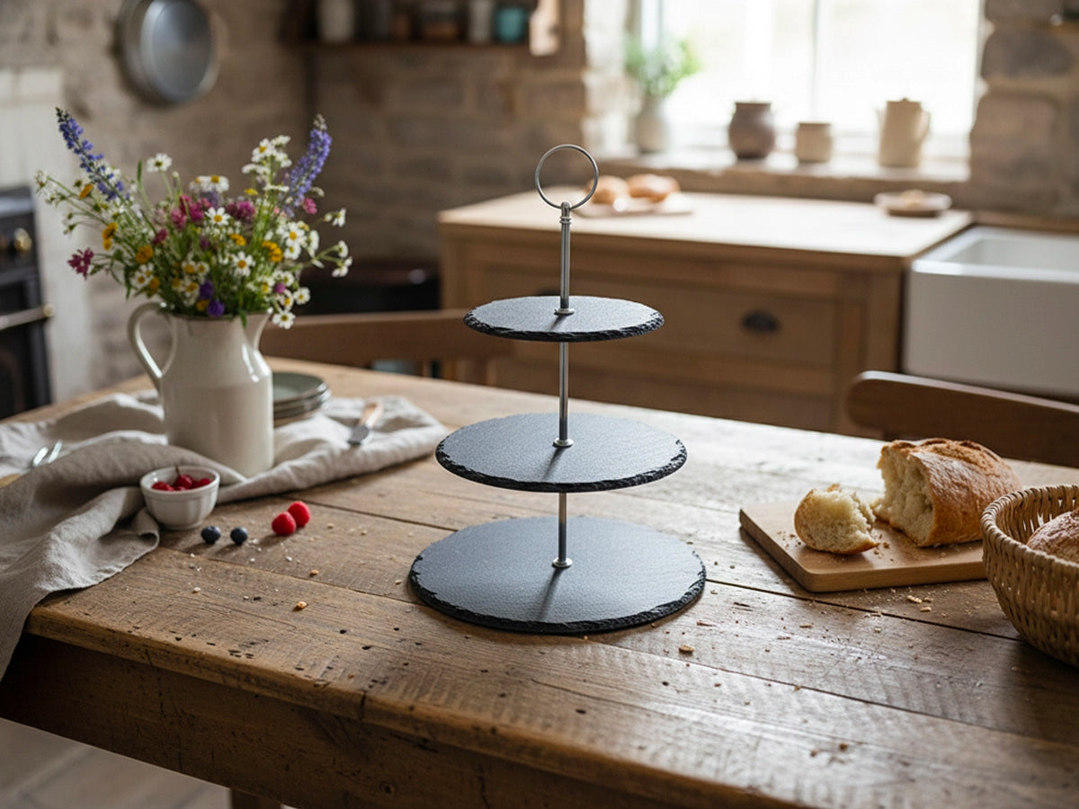 Welsh Slate Triple Cake Stand