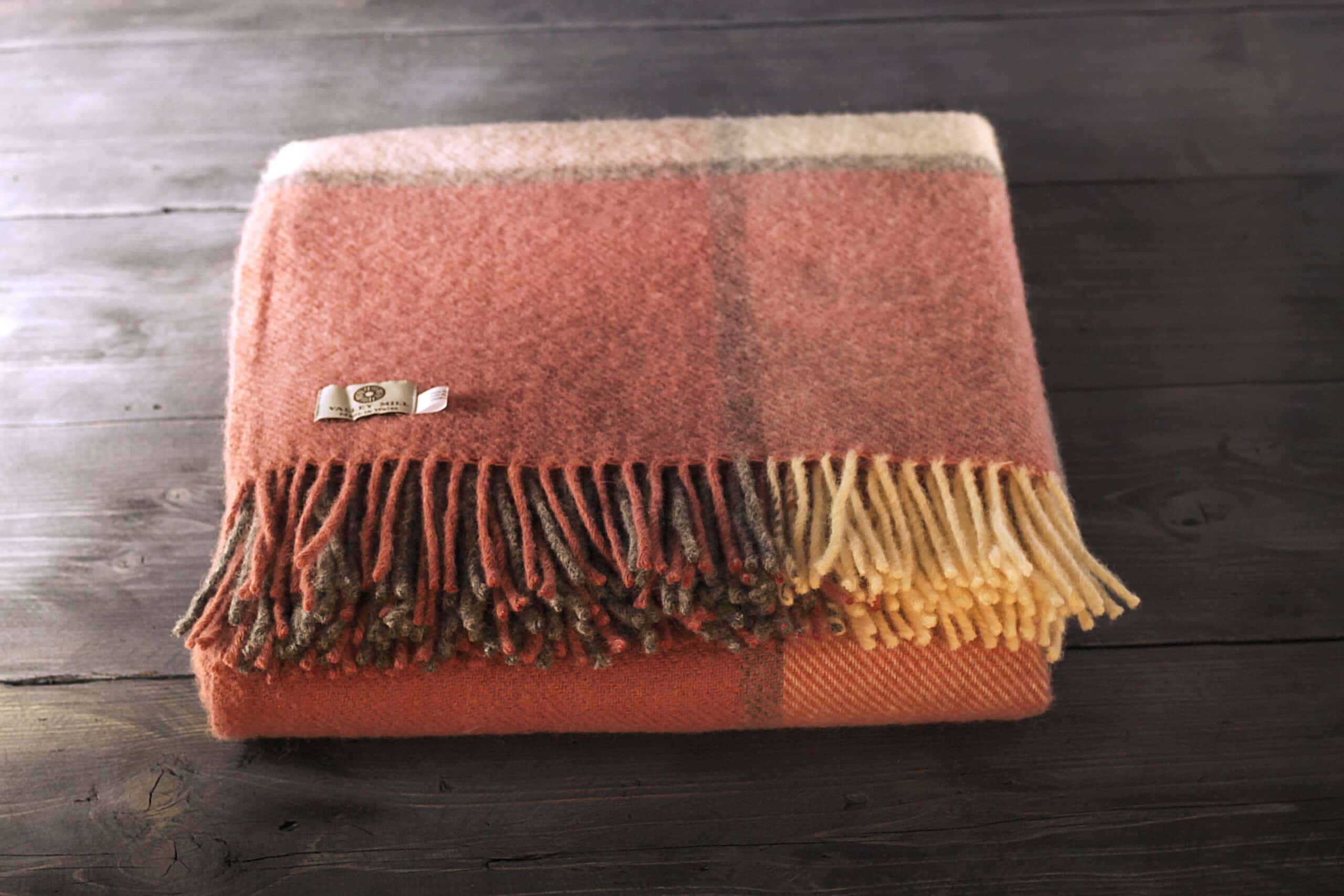 Block Check Dusty Pink Throw