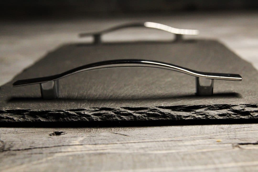 Welsh Slate Chrome Handle Serving Tray