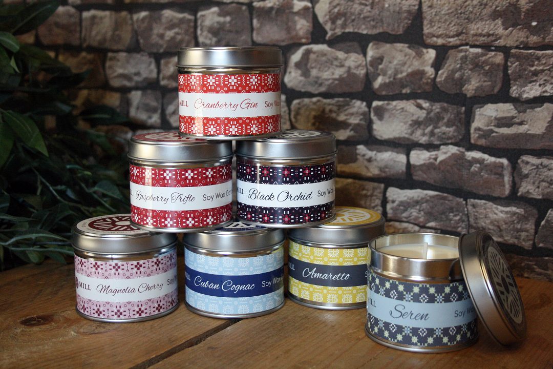 Slate House Tapestry Tin Candles