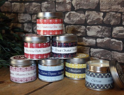 Slate House Tapestry Tin Candles