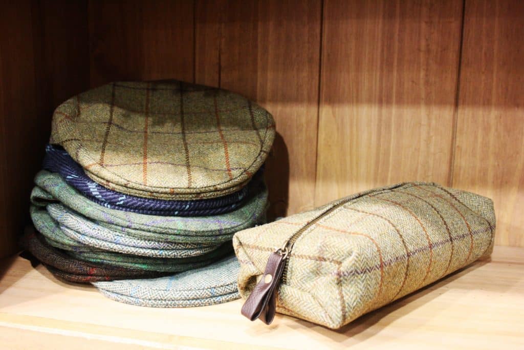Welsh Tweed Caps and Wash Bags