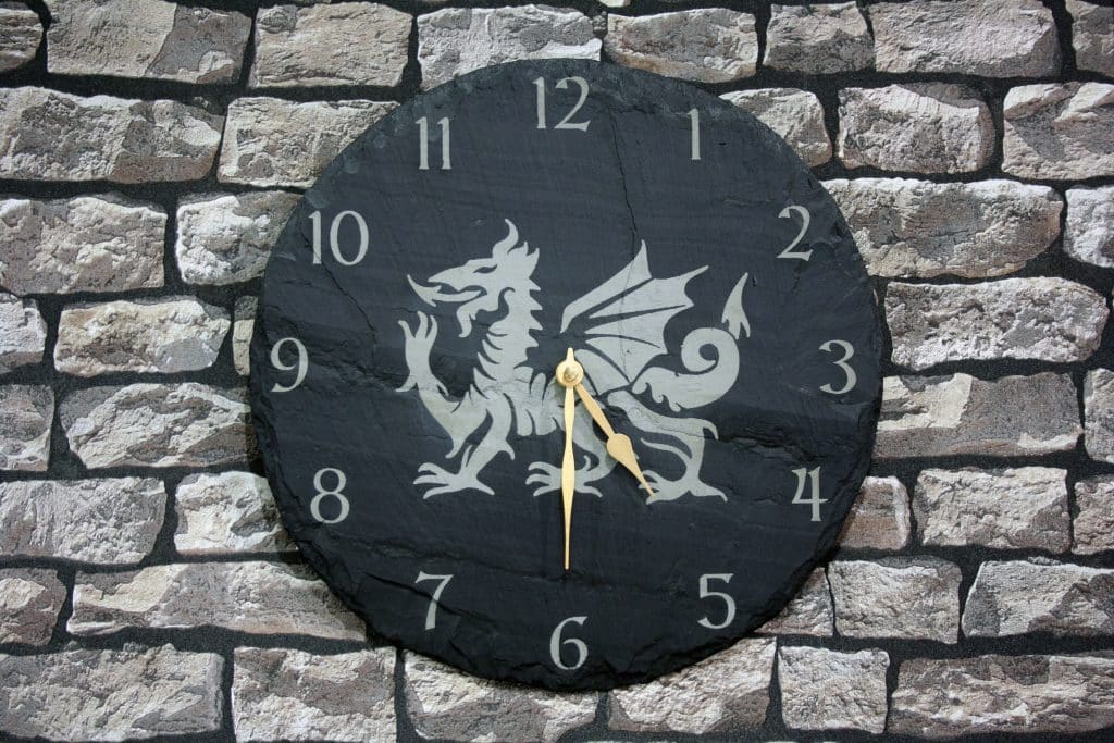 Welsh Slate Dragon Clock