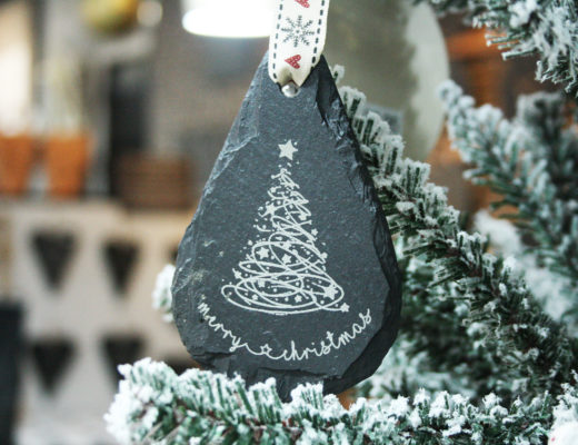 Merry Christmas Welsh Slate Tree Decoration