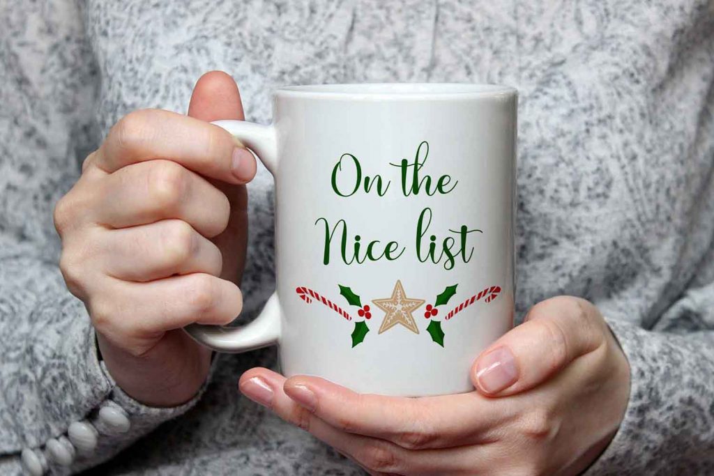 On The Nice List Christmas Ceramic Mug