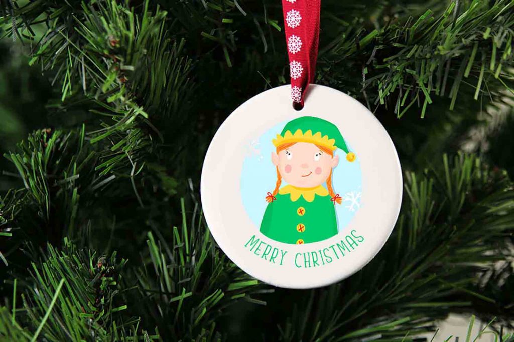Girl Elf Merry Christmas Ceramic Christmas Tree Decoration