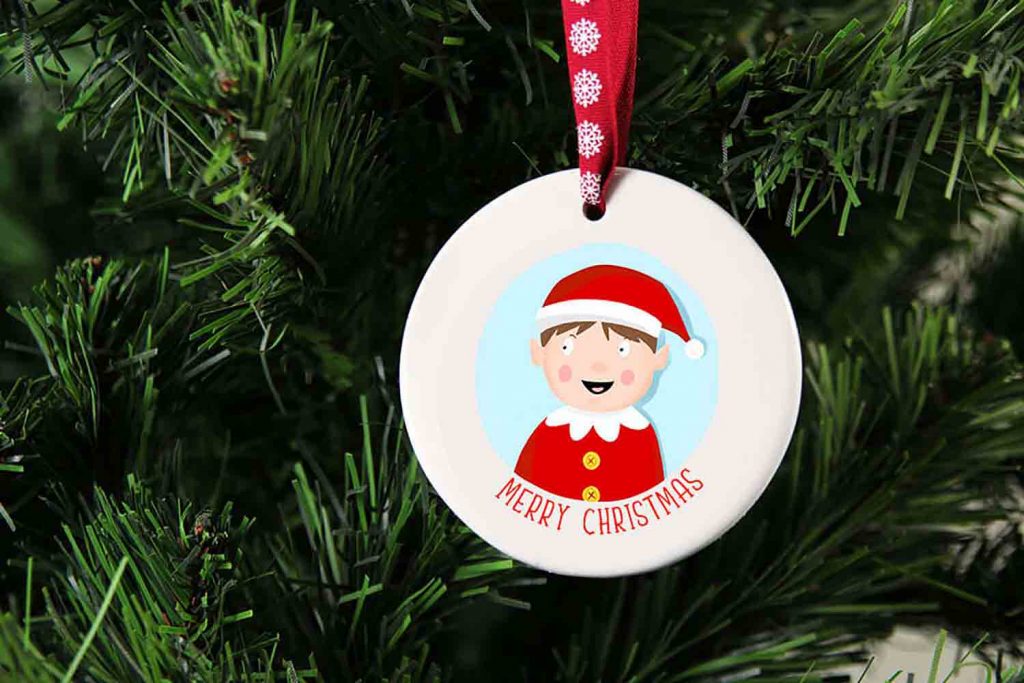Boy Elf Merry Christmas Ceramic Christmas Tree Decoration