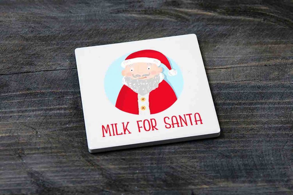 Milk For Santa Christmas Eve Ceramic Coaster Gift