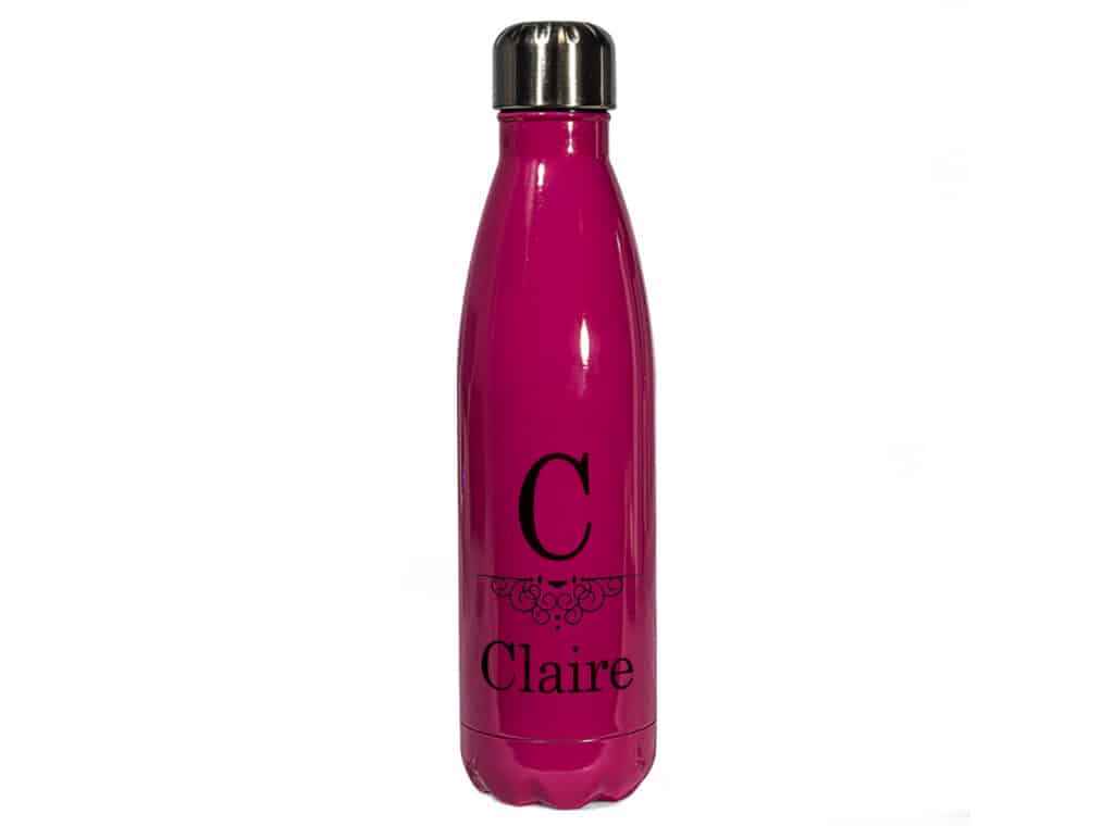 Pink Personalised Metal Water Bottle