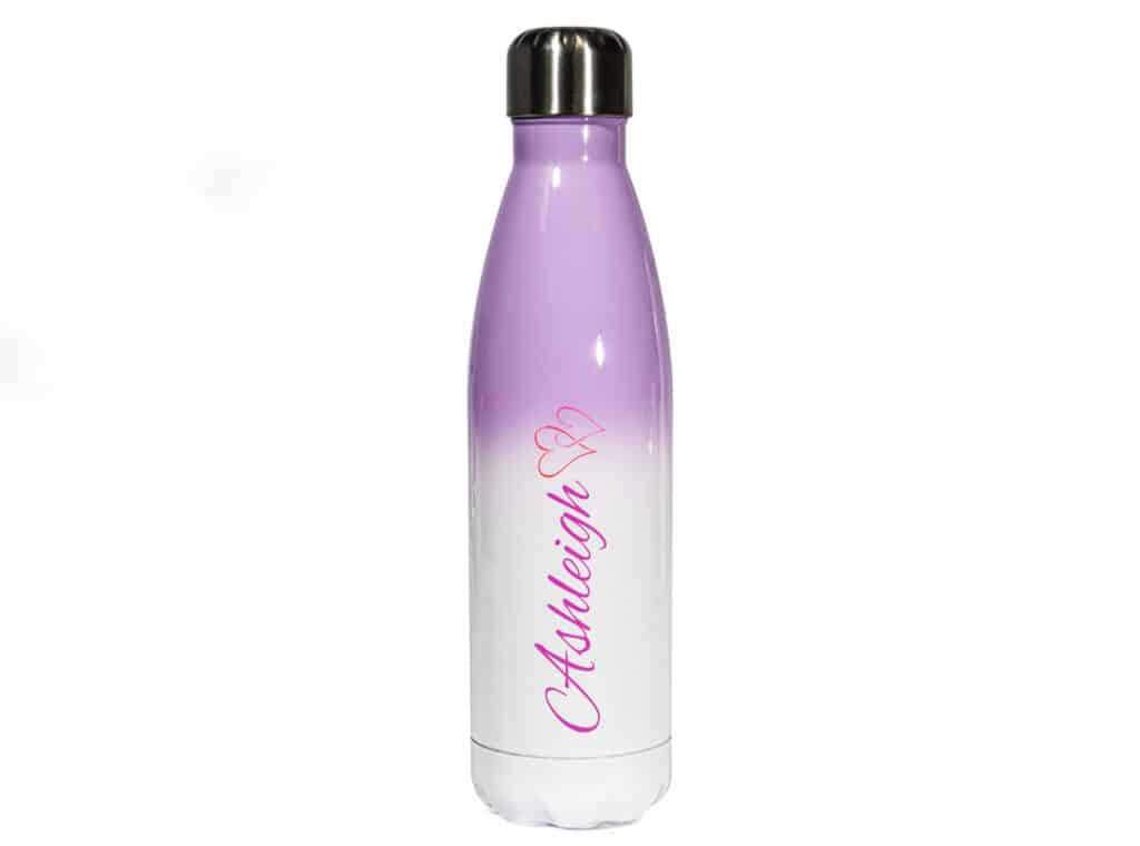 Purple Ombre Personalised Metal Water Bottle