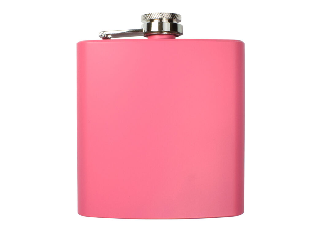 matte pink hip flask Slate House