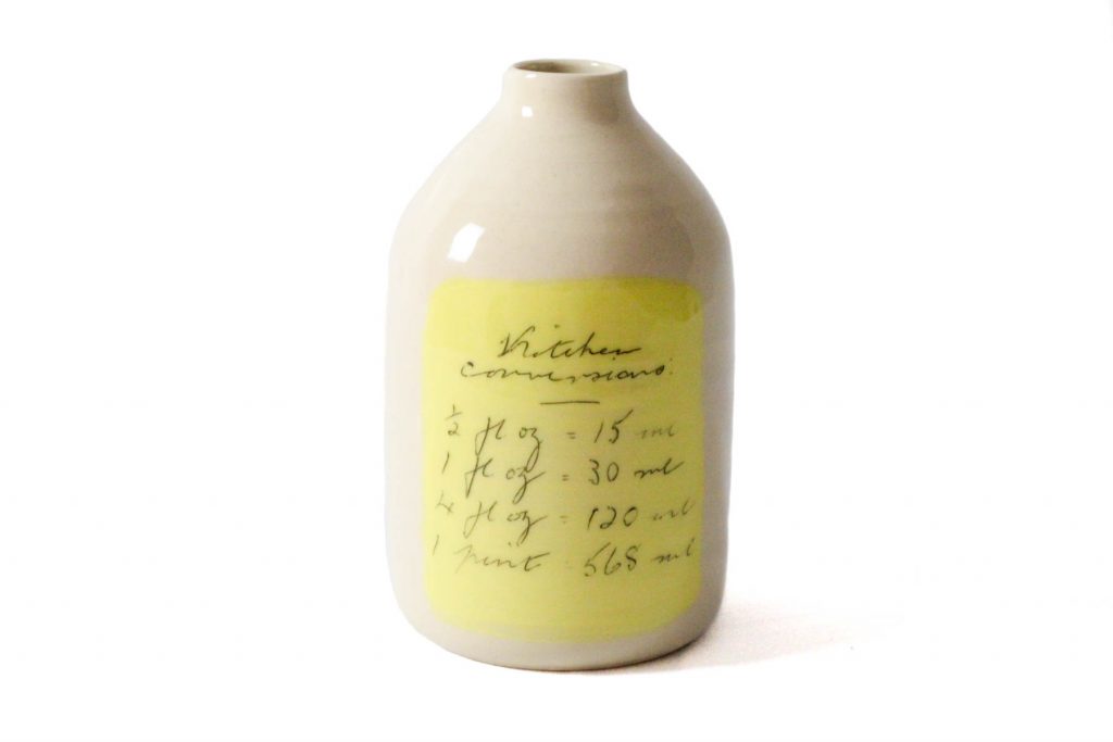 handmade ceramic yellow milk bottle vase flower holder 