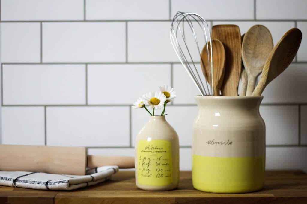 yellow ceramic milk bottle handmade vase wheel-thrown flower