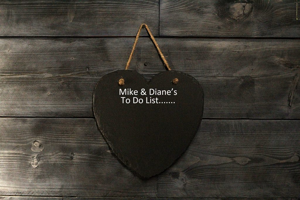 Personalised Welsh slate hanging chalk board is a perfect couples gift