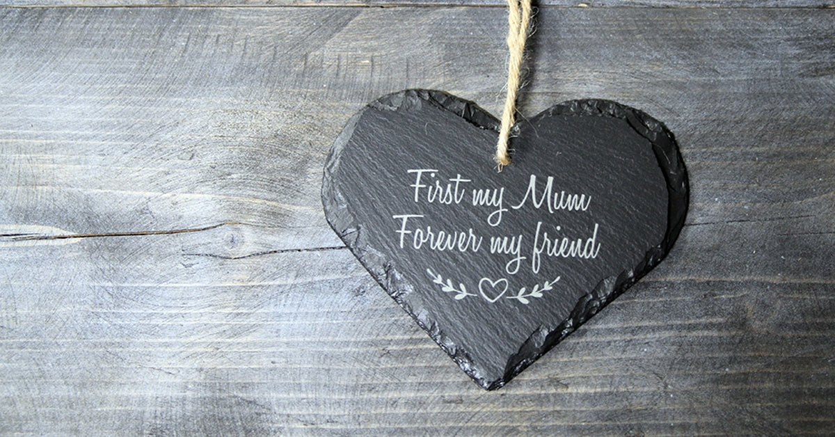 Mother's Day Welsh Slate Heart Gift