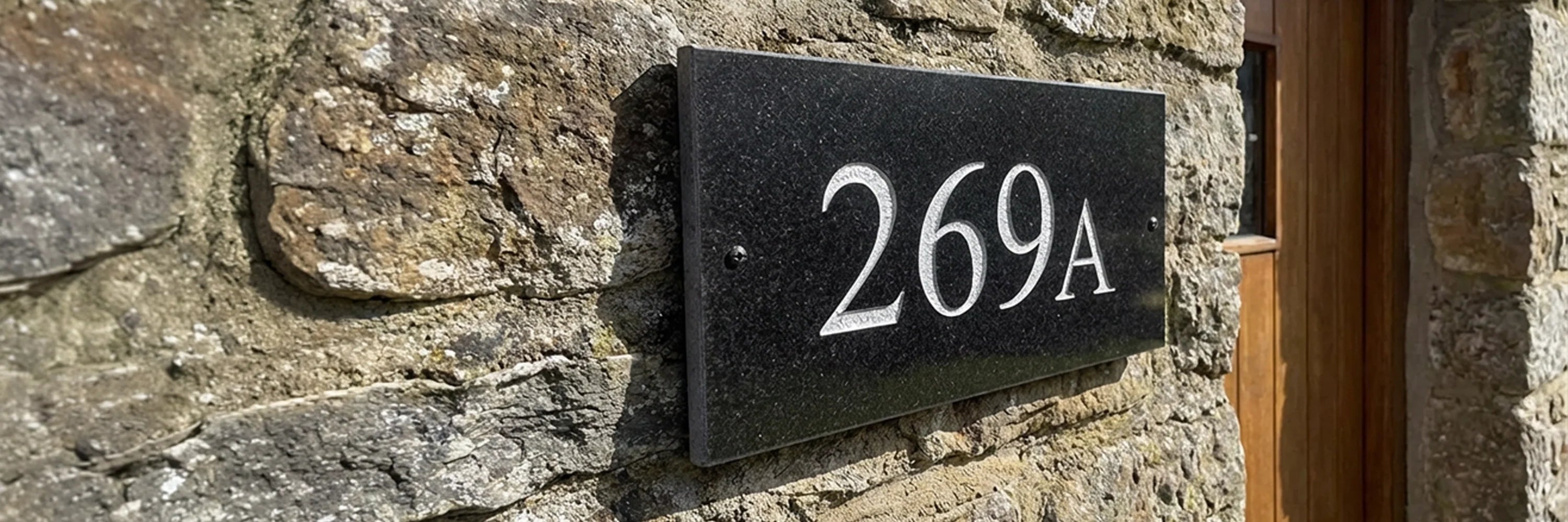 Granite House Sign with Deep Engraved on to it