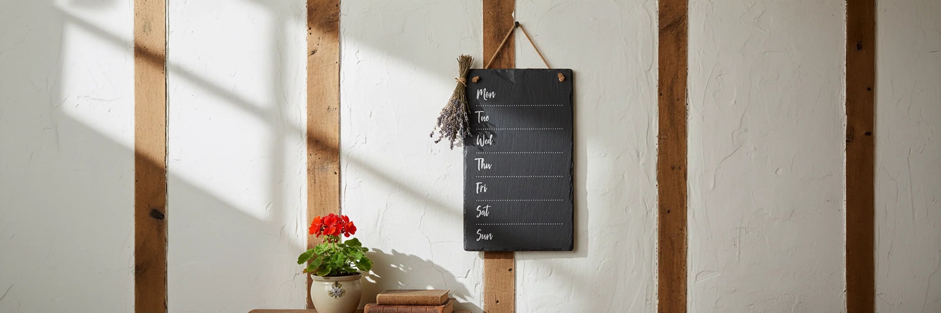 Large Slate Hanging Chalk Board With Family / Weekly Planner Engraved on to it