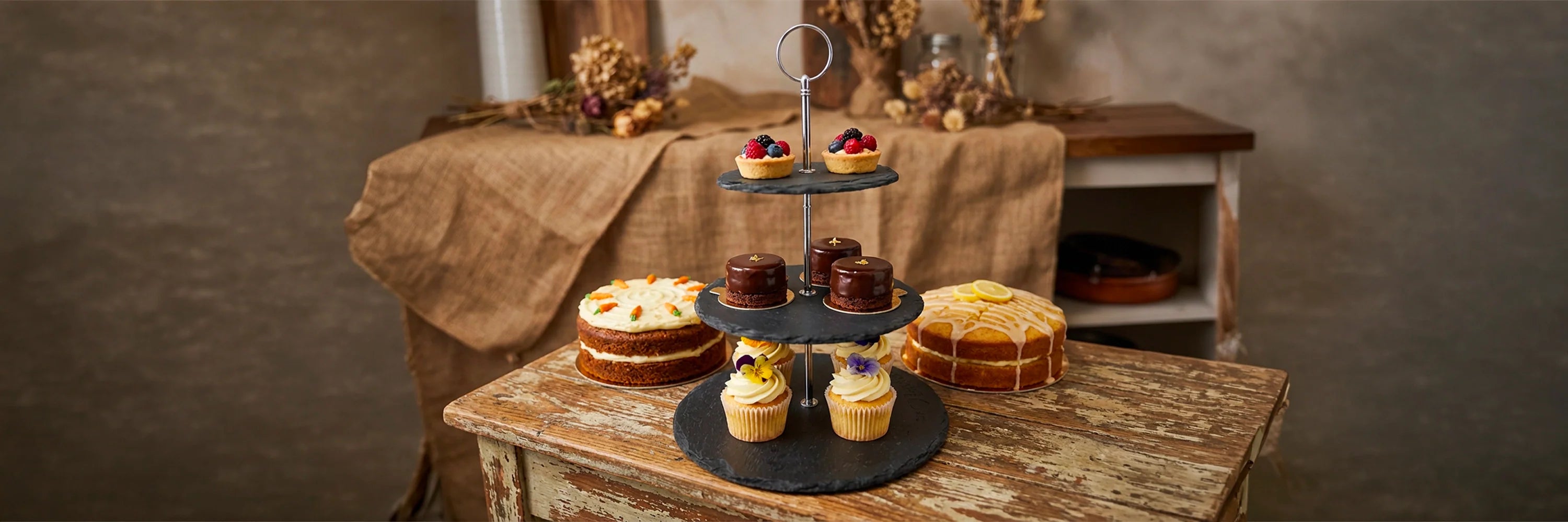 Welsh Slate Three Tier Cake Stand
