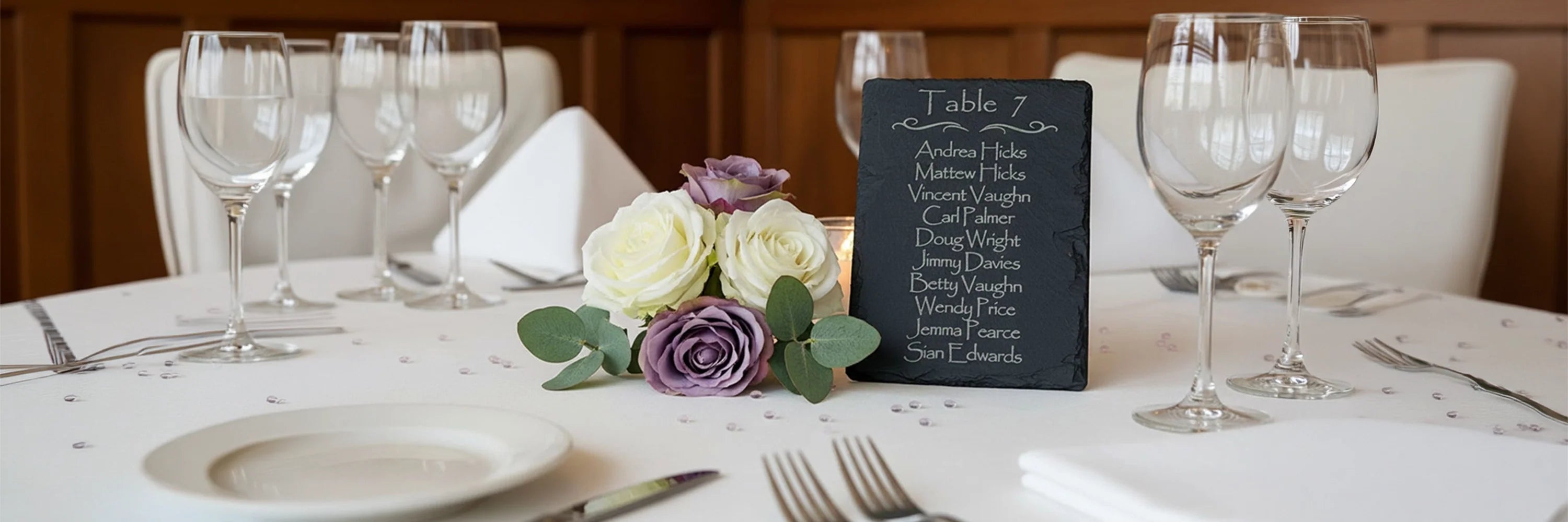 Large Rope Hanging Slate  Board with Wedding Setting Plan Laser Engraved On to It