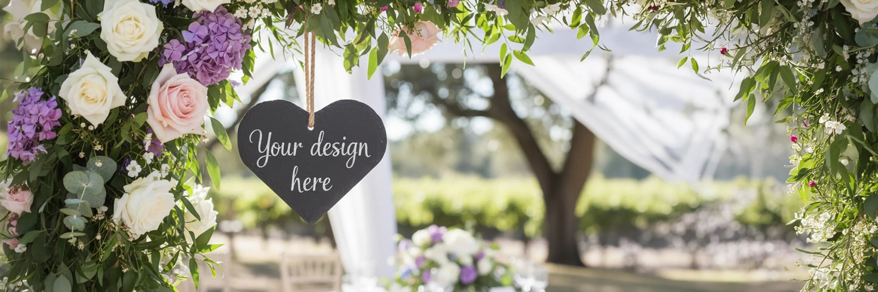 Heart Shaped Slate Sign with Personalised Text Engraved on to it
