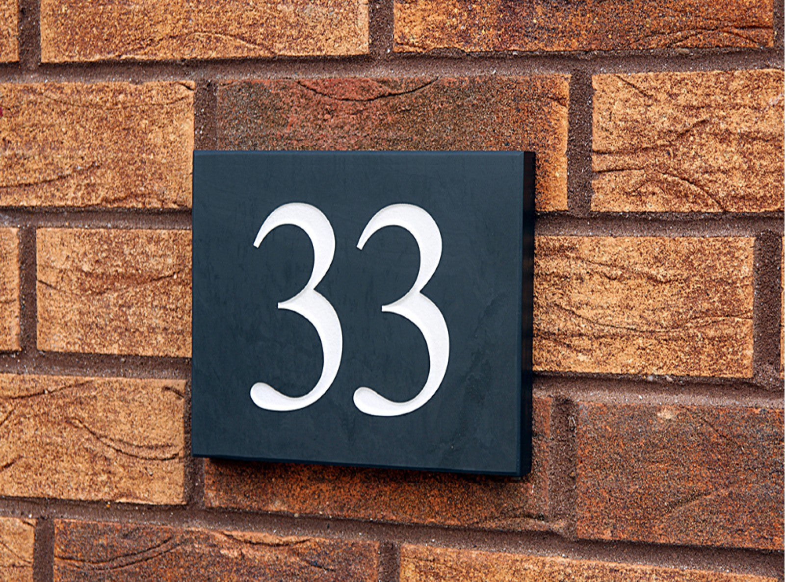 Welsh slate deep engraved polished house sign 150mm x 150mm