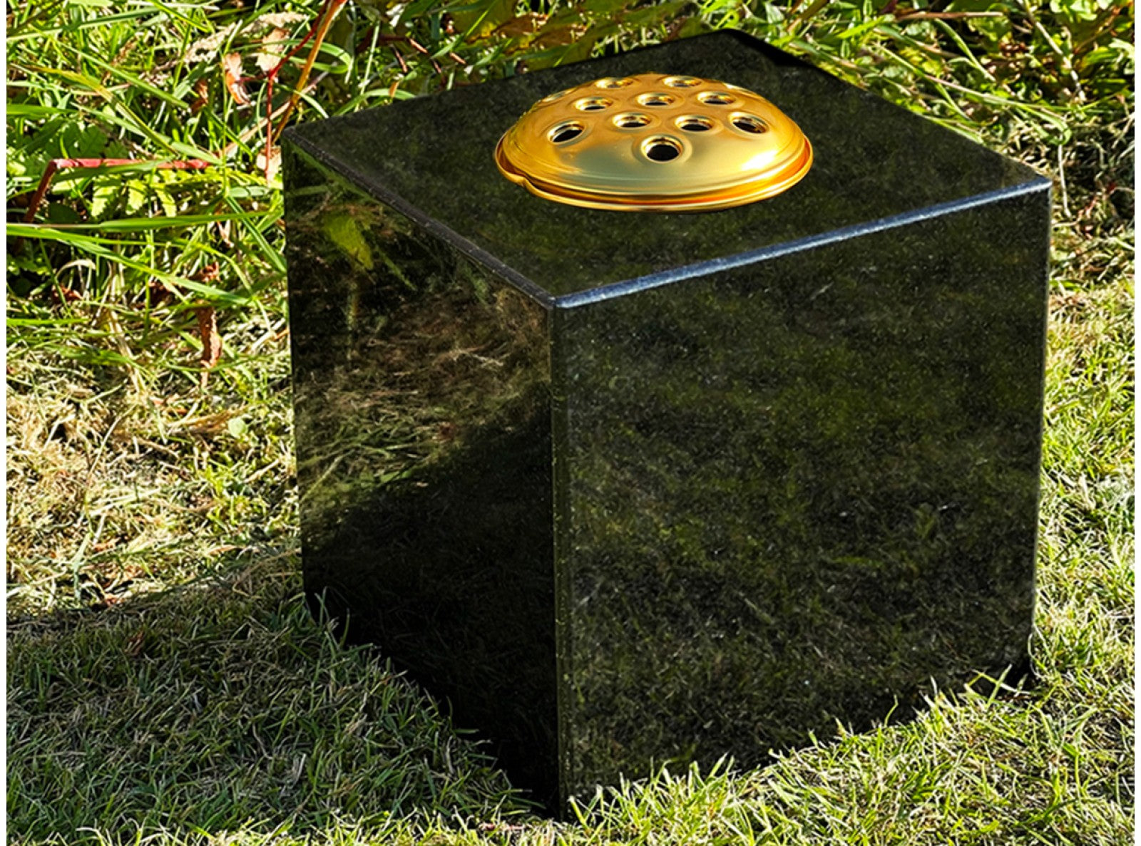 Large Granite Grave Vase | 200 X 200 X 200mm